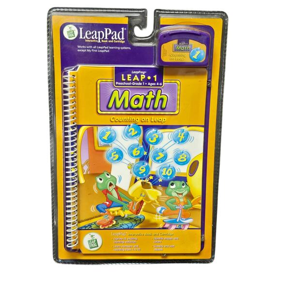 Leap Pad Leap 1 Math Preschool Grade 1 Ages 4-6 Counting Leap Book & Cartridge - Picture 5 of 5